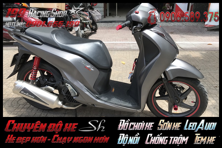 Hình minh hoạ về đồ trang trí Pô xe độ Leovince Granturismo gắn của xe sh 150i 125i 2017 2018 2019 phong cách trong TP Hồ Chí Minh